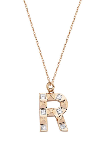 Diamond Detail Womens Gold Necklace